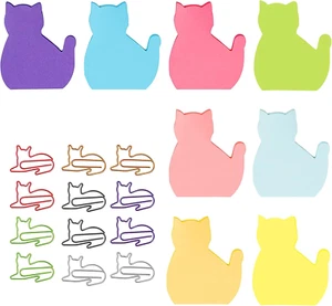 8 Pack Cat Sticky Notes, Novelty Shaped Notes Post It Notes - Picture 1 of 11