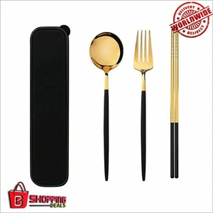 Dinner Set Besteck Geschirr Edelstahl Sushi Essstäbchen Gabel Geschirr - Bild 1 von 21