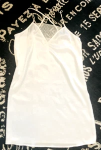 Vtg LINEA DONATELLA Sz S White LIQUID SATIN Chemise Slip Gown NIGHTGOWN Bridal - Picture 1 of 10