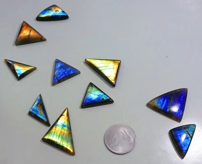 Piedra preciosa de 307 quilates de espectrolita de fuego natural labradorita trillón de cabujón LR-279 Foto 1 de 4