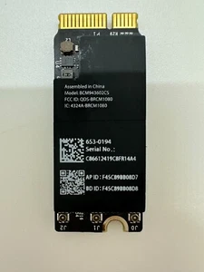 Apple Mac Book Pro A1502 2015 Wi-Fi Wireless Bluetooth Card BCM943602CS 653-0194 - Afbeelding 1 van 2