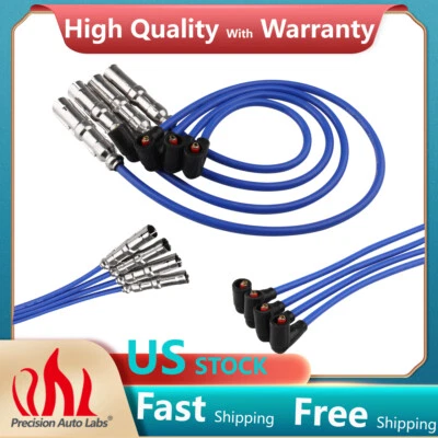 4pc Spark Plug Wire Set Fits For Volkswagen Golf Jetta City 2.0L SOHC 27588 Blue - Image 1 of 4