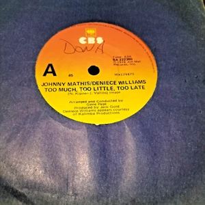 Johnny Mathis/Deniece Williams, Too Much, Too Little, Too Late. CBS, 1978 - Picture 1 of 6