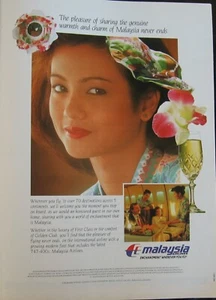 Corte de anuncio de Malaysia Airlines de una revista de 1990 - Imagen 1 de 1