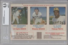 1975 All-Star Team Triple Panels Andy Messersmith Robin Yount BGS 6.5 Rookie RC