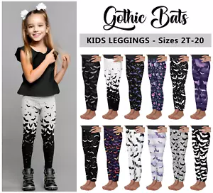 Kids Gothic Bats Leggings #4 - Baby Girls Boys Teens Goth Halloween Scary Gift - Picture 1 of 29