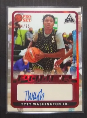 2022 Pro Set Power TyTy Washington Jr. RC Auto #ed 4/25 - Image 1 of 2