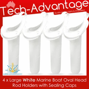 4 x White Boat Marine Recessed FISHING Rod HOLDER Waterproof Sealing Caps - Picture 1 of 2