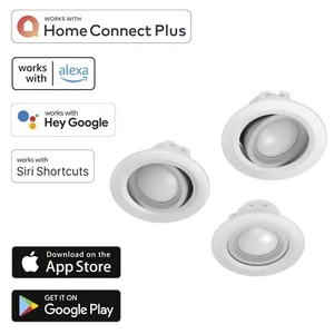 3x Hama WiFi LED Deckenspot 5W / 32W WLAN Einbau-Strahler Handy Sprach-Steuerung - Bild 1 von 8