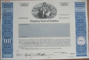 Certificado de muestra Stock Property Trust of America Ambn - Imagen 1 de 1