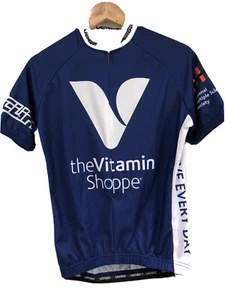 Verge Men’s Cycling Jersey Shirt 3/4 Zip Stretch Blue White logo S Pockets - Picture 1 of 7