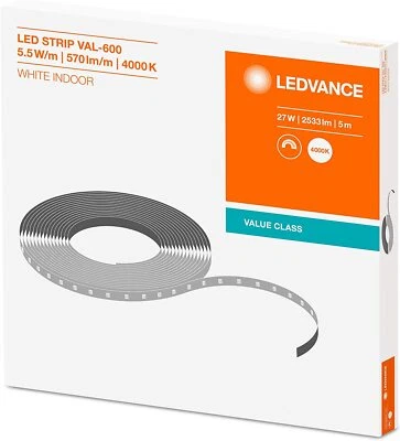 LEDVANCE Modulo LED Flessibile 5m LED STRIP VALUE-600 LS VAL-600/840/5 Luce Natu - Immagine 1 di 4
