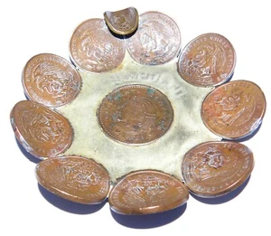 Vintage Mexican Coin Ashtray Souvenir of Acapulco c. 1968 - Picture 1 of 6