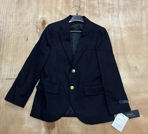 Polo Ralph Lauren Wool Blazer Gold Buttons Navy Kids Size 8 School Formal $325 - Picture 1 of 19
