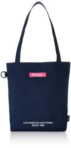 [Milkfed] Tote Bag BAR PATCH BASIC TOTE 03194070 Women's Navy - Picture 1 of 4
