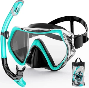 Scuba Diving Mask Tempered Glass Lens Swim Goggles Snorkeling Panoramic View - Imagen 1 de 6
