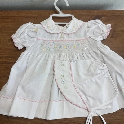 Vintage House of Hatten Inc Toddler Size 3-6 Months White Embroidered Dress Hat - Image 1 of 4