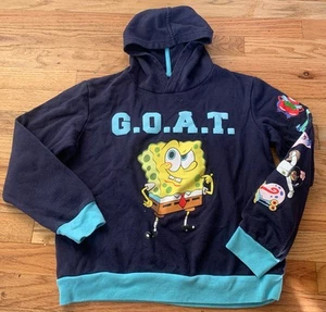 SpongeBob Hoodie Sweatshirt Pullover GOAT XL 18/20 Navy Nickelodeon - Picture 1 of 5