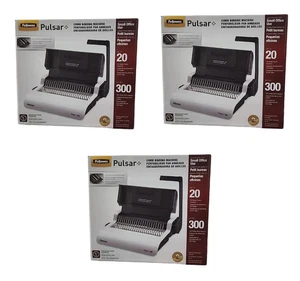 Lot of 3: Fellowes Pulsar + Plus 300 Sheet Bind Office Comb Binding Machine - Picture 1 of 16