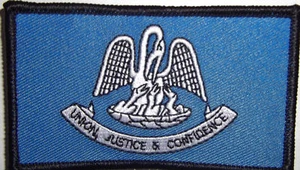 LOUISIANA FLAG VEST PATCH - PELICAN UNION JUSTICE CONFIDENCE - NEW - Picture 1 of 1