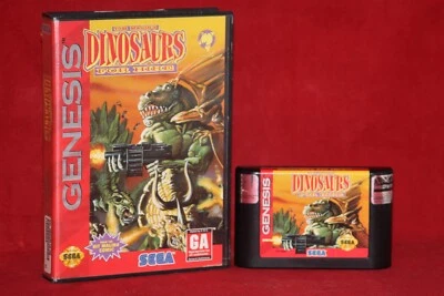 Dinosaurs For Hire (Sega Genesis, 1993) Authentic Game Cartridge + Case - Image 1 of 4