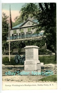 Dobbs Ferry NY - SEDE DE GEORGE WASHINGTONS - Postal Coloreada a Mano - Imagen 1 de 2