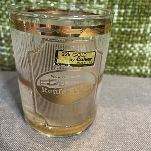 VTG 60s Retro MCM Souvenir Culver 22k Gold Accent RENFRO VALLEY KY Whiskey Glass - Picture 1 of 12