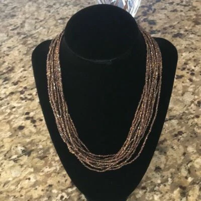 Collar Silpada Plata de Ley 925 Marrón Bronce Semilla Cuentas N1815  Foto 1 de 4
