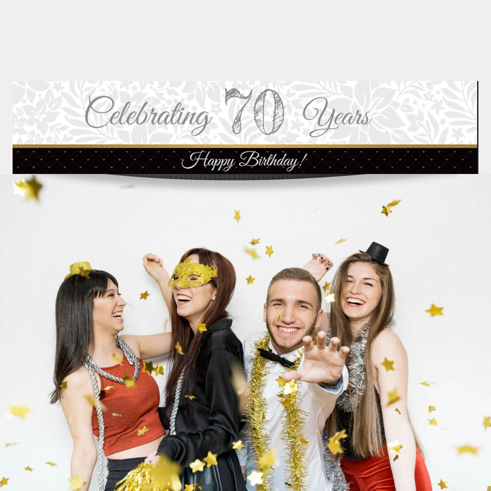 70-летие праздновать день рождения украшения вечеринки баннер персонализированный заказ - Изображение 1 из 2