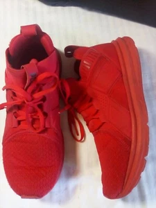 shoes puma Boys Size 7 red hightops - Picture 1 of 4