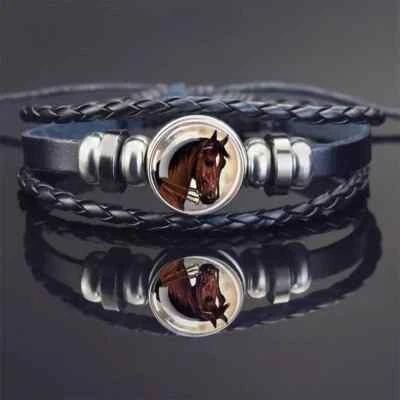 Pulsera Caballo Cuero PU Ajustable Trenzado Regalo Foto 1 de 4