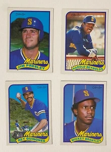 1989 O-Pee-Chee Seattle Mariners - 4 Cards - Foto 1 di 2