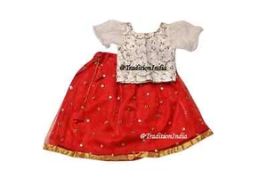 Partywear Lehenga Set, Designer White & Red Lehenga Choli, Girl Lehenga Set - Picture 1 of 3