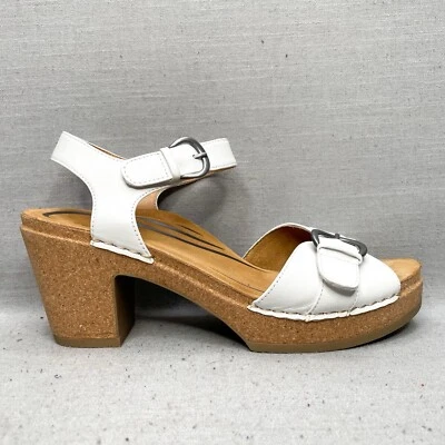 Sandalias Aetrex Mujer 10.5 Tory Zapatos Cuero Blanco Cómodas Tacón Grueso Informales Foto 1 de 4