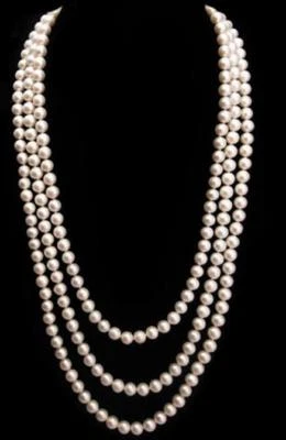 50"8-9mm natural south sea genuine white round pearl necklace  - Image 1 of 2