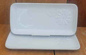 Princess House MARISSA 12" Rectangular Tray set of 2, 12 7/8" Embossed, EUC - Picture 1 of 8