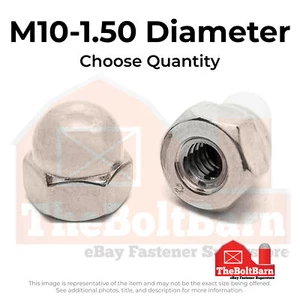 M10-1.5 A4-70 Stainless Steel Acorn Nuts Coarse Thread (Pick Quantity) - Picture 1 of 7