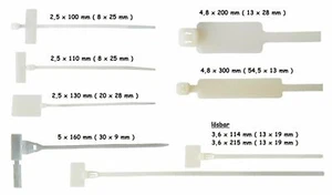Bridas con campo de inscripción varios diseños/tamaños, marcador de cable - Imagen 1 de 19