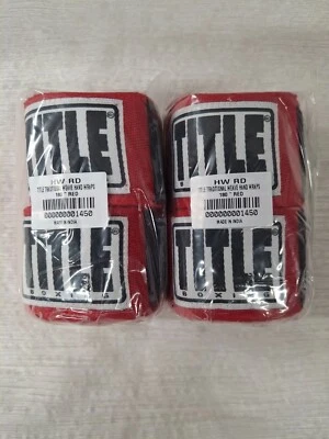 New Sealed 2 Sets Title Boxing Red Traditional Weave Handwraps 180" - Image 1 of 4