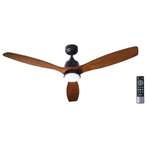 iLiving 60 in. 6-Speed 3-Blade Solid Wood Ceiling Fan with LED and Remote - Picture 1 of 4