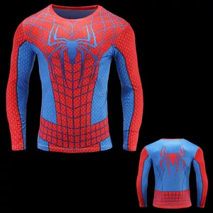 Herren Spiderman Kompression TOP Fitnessstudio Superheld Avengers Marvel Muskel - Picture 1 of 1