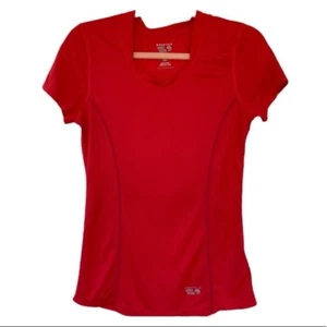 Mountain Hard Wear waffle knit shirt red orange short sleeve athletic top sport - Picture 1 of 9