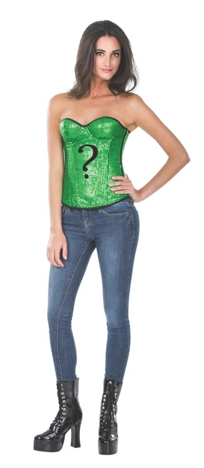 DC Comics Batman Villain Riddler Sequin Corset Cosplay Small - Image 1 of 1