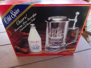 Vintage Old Spice After Shave 4.25 Fl Oz Nautical Glass Stein Set - Picture 1 of 5
