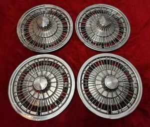 Chevy 15" Spoke Hubcaps Impala Wire Wheel Covers 1970 1971 1972 1973 1974 1975  - Picture 1 of 1