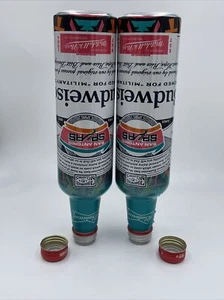 1 PAIR 2 BOTTLES EMPTY ALUMINUM BOTTLE SAN ANTONIO SPURS BUDWEISER FIESTA - Picture 1 of 12