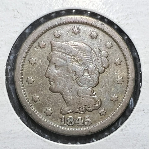 1845 Braided Hair Large Cent grades at Fine Great Type Coin Lot 84 Cover