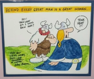 Chris Browne Original Artwork Signed "RARE" Comic Strip Home Decor White Blue  - Picture 1 of 11