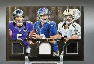 2013 Totally Certified Stitches in Time Triple #'d /299 Brees / Flacco / Manning - Picture 1 of 3