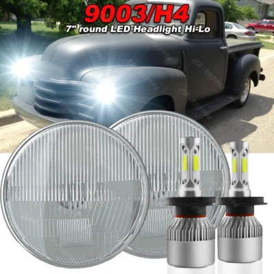 Par de faros LED redondos de 7" Hi/Lo Fit Chevy Truck 1947 1948 1949 1950 1951-57 Foto 1 de 4